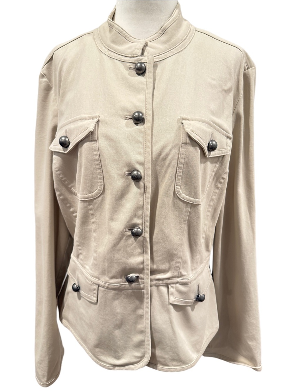 Talbots Cream Military-Style Utility Jacket - Picture 2 of 6